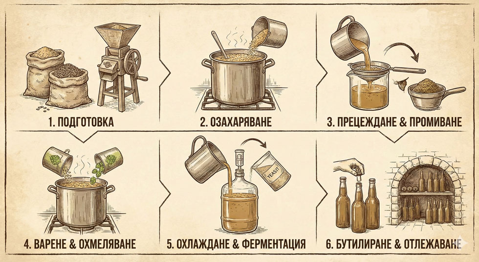 как се прави домашна бира - процеси