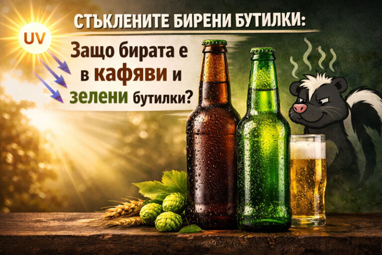 Защо бирата е в кафяви и зелени стъклени бутилки?