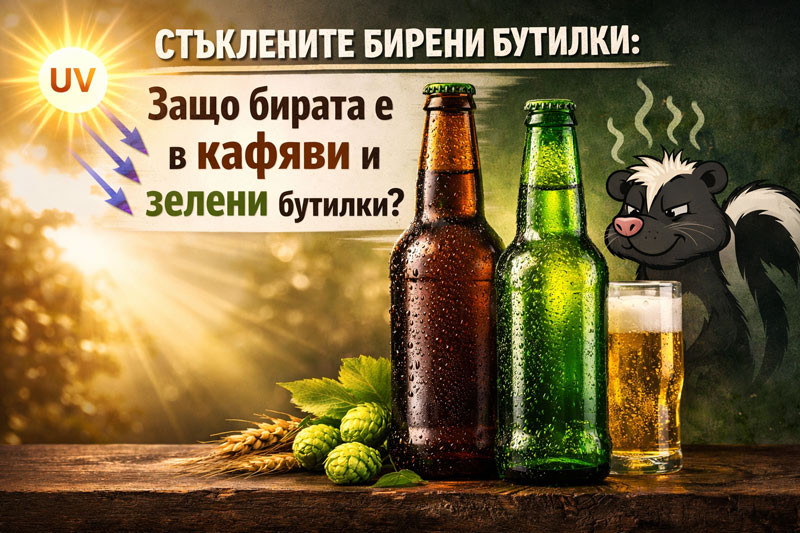 Защо бирата е в кафяви и зелени стъклени бутилки?