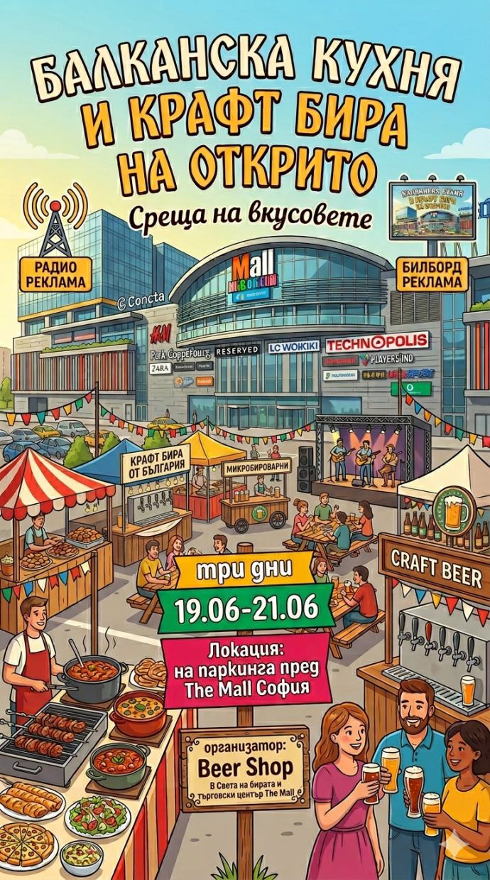 Балканска кухня и крафт бира на открито 2026